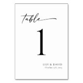 Minimalistische moderne Tischnummer (Vorderseite)