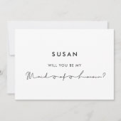 Minimalistische moderne Trauzeugin UK Vorschlagska Einladung (Vorderseite)