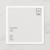 Minimalistische moderne Trendy quadratische Visitenkarte (Rückseite)