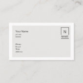 Minimalistische moderne Trendy schwarze graue Visitenkarte (Rückseite)