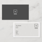 Minimalistische moderne Trendy schwarze graue Visitenkarte (Vorne/Hinten)