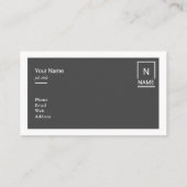 Minimalistische moderne Trendy schwarze graue Visitenkarte (Rückseite)