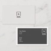 Minimalistische moderne Trendy schwarze graue Visitenkarte (Vorne/Hinten)