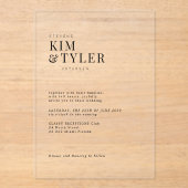 Minimalistische, moderne Typografie Acryleinladungen (Vorderseite)