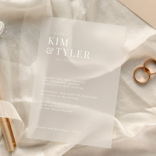 Minimalistische, moderne Typografie Acryleinladungen