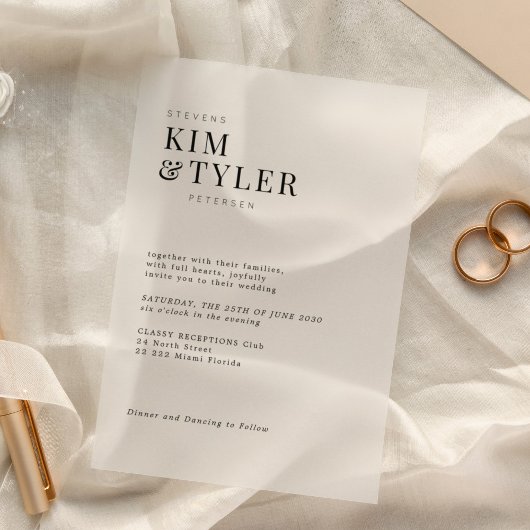 Minimalistische, moderne Typografie Acryleinladungen