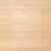 Minimalistische, moderne Typografie Acryleinladungen (Vorderseite)