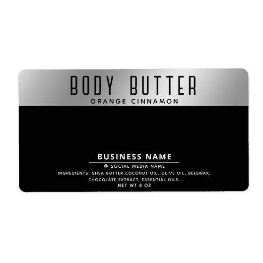 Minimalistische moderne Typografie auf Silberschwa (Vorne)