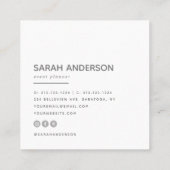 Minimalistische | moderne Typografie-einfaches Quadratische Visitenkarte (Rückseite)