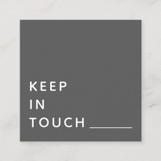 Minimalistische | moderne Typografie-einfaches Quadratische Visitenkarte (Vorderseite)
