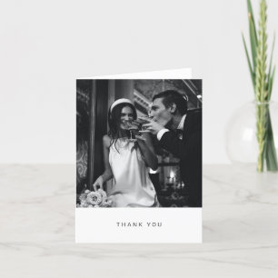 Minimalistische moderne Typografie Foto Hochzeit g Dankeskarte