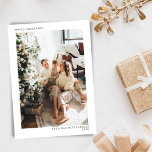 Minimalistische moderne Typografie Frohe Weihnacht Feiertagskarte<br><div class="desc">Vollständiges Foto Minimalistisch Moderne Typografie Weihnachtskarte</div>