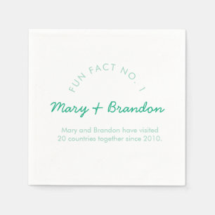 Minimalistische moderne Typografie Fun Fact Hochze Serviette
