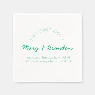 Minimalistische moderne Typografie Fun Fact Hochze Serviette
