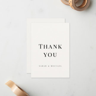 Minimalistische moderne Typografie Hochzeit Danke Mitteilungskarte