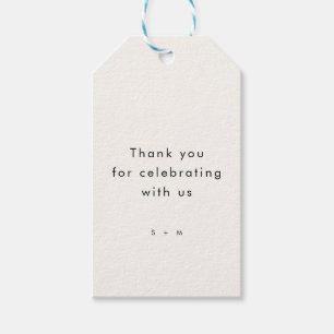 Minimalistische moderne Typografie-Hochzeit Geschenkanhänger