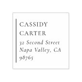 Minimalistische moderne Typografie Name & Rücksend Gummistempel (Prägung)