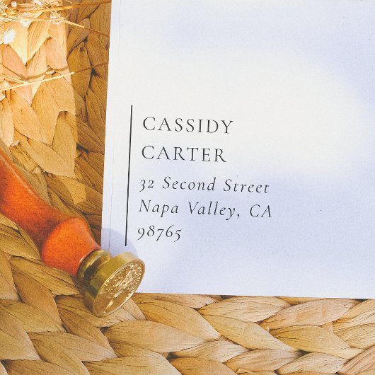 Minimalistische moderne Typografie Name & Rücksend Gummistempel