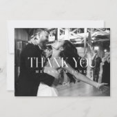 Minimalistische moderne Typografie Schwarz-weiße H Dankeskarte (Vorderseite)