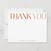 Minimalistische moderne Typografie Terracotta Name Dankeskarte (Vorderseite)