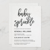 Minimalistische moderne Typografie-Unisexbaby Einladung (Vorne/Hinten)