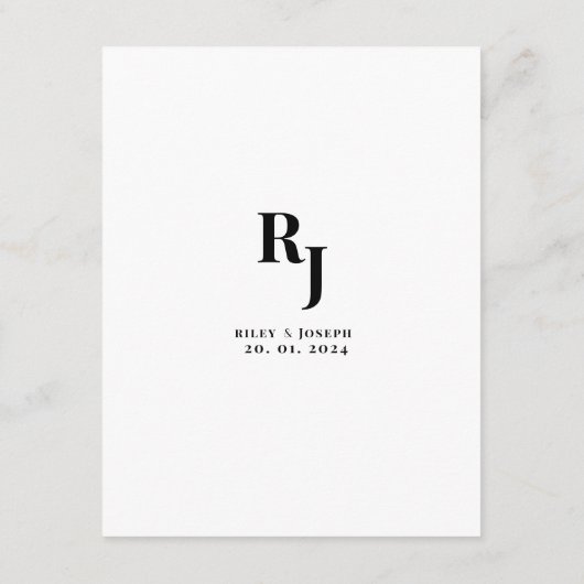 Minimalistische, moderne und einfache Details Begleitkarte (Rückseite)