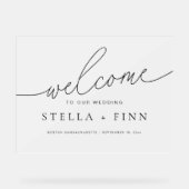 Minimalistische, moderne und elegante Begrüßung Acrylschild (Vorderseite)