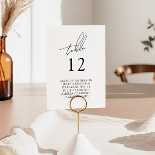 Minimalistische moderne und whimsical Schrift Tischnummer
