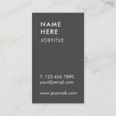Minimalistische moderne vertikale Geschäfts-Karte Visitenkarte (Rückseite)