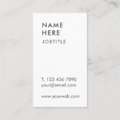 Minimalistische moderne vertikale Geschäfts-Karte Visitenkarte (Rückseite)