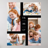 Minimalistische, moderne vier Fotos Collage Family Poster (Vorne)