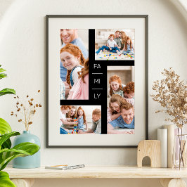 Minimalistische, moderne vier Fotos Collage Family Poster
