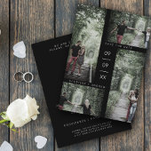 Minimalistische moderne Vier-Fotos-Collage Wedding Save The Date