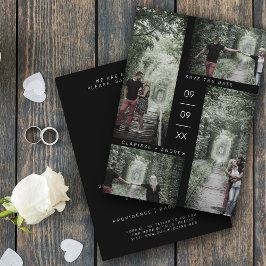 Minimalistische moderne Vier-Fotos-Collage Wedding Save The Date