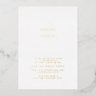 Minimalistische moderne vintage elegante Hochzeit Folieneinladung