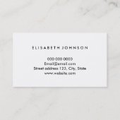 Minimalistische moderne visitenkarte (Rückseite)