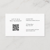 Minimalistische moderne Visitenkarte Schwarz-weiß (Rückseite)