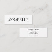 Minimalistische moderne Visitenkarten Mini Visitenkarte (Vorne/Hinten)