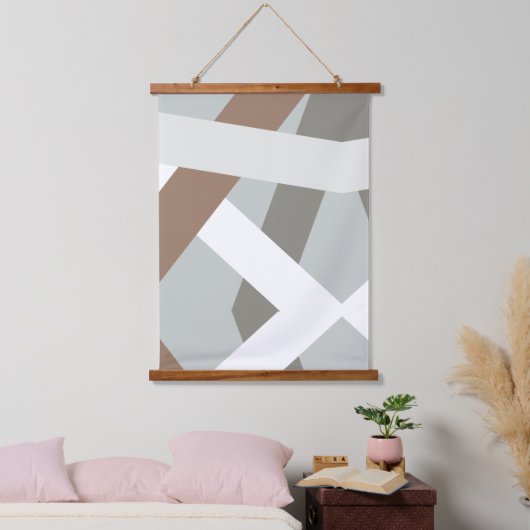 Minimalistische Moderne Wandteppich Mit Holzrahmen (Schlafzimmer)