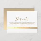 Minimalistische moderne Website-Hochzeitdetails Begleitkarte (Vorne/Hinten)