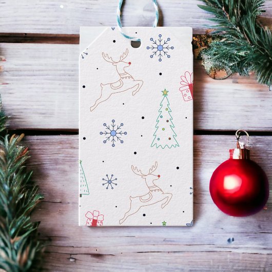 Minimalistische, moderne Weihnachtsfarben Geschenkanhänger