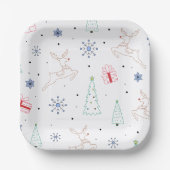 Minimalistische, moderne Weihnachtsfarben Pappteller (Vorderseite)