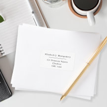 Minimalistische moderne weiße Rücksendeadresse