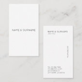 Minimalistische moderne weiße vertikale visitenkarte (Vorne/Hinten)