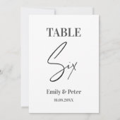 Minimalistische, moderne Weiße WEDD, SECHS Tischnu Dankeskarte (Rückseite)