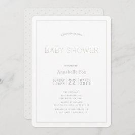 Minimalistische moderne White Baby Dusche Einladun Einladung