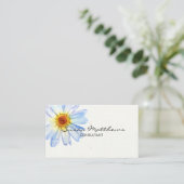 Minimalistische, moderne White Daisy Script-Blume Visitenkarte (Stehend Vorderseite)
