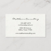 Minimalistische, moderne White Daisy Script-Blume Visitenkarte (Rückseite)