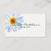 Minimalistische, moderne White Daisy Script-Blume Visitenkarte (Vorderseite)
