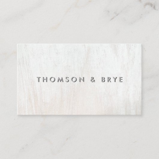 Minimalistische, moderne White Wood Business Card Visitenkarte (Vorderseite)